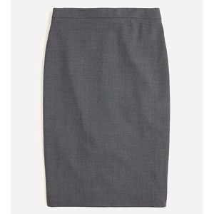J. Crew No. 2 Pencil Skirt in Italian Stretch Wool in Heather Gray